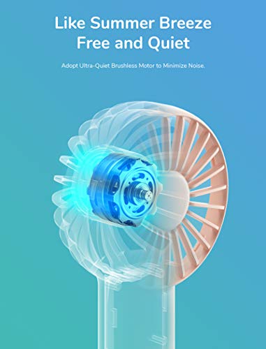 Image of JISULIFE Mini Fan Battery Operated Handheld with 2000 mAh or USB Powered Personal Fan,3 Speeds,Enhanced Airflow, Rechargeable Quiet Pocket for Home,Outdoor-Pink