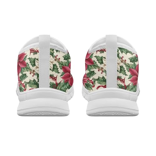 Image of Floral Sneakers for Women Colorful Art Shoes for Women Slip On Casual Work Shoes