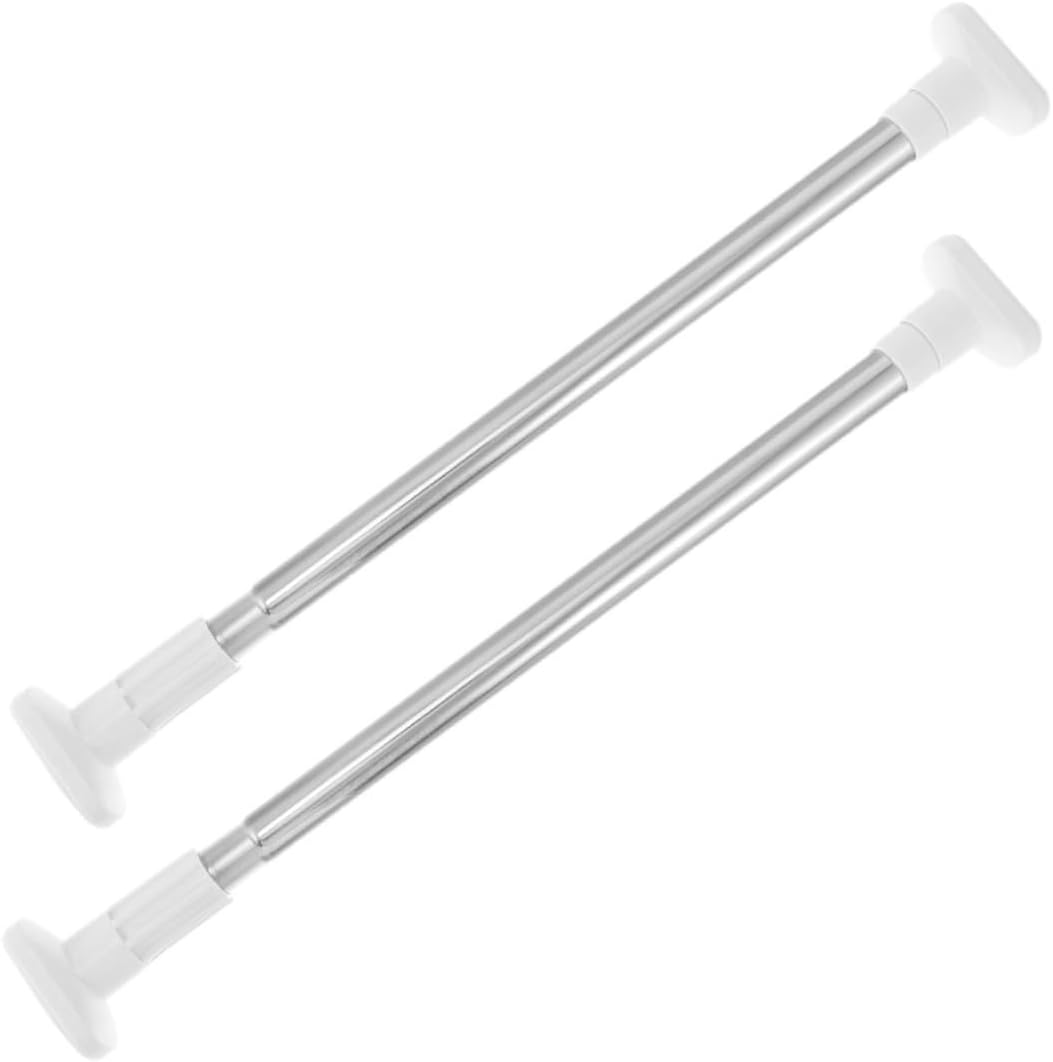 2pcs Adjustable Heavy Duty Stainless Steel Closet Rods No Drilling Clothes Hanging Bars Tension Rods for Closets Bathrooms Windows Easy Installation