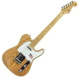 Guitarra eléctrica en forma de tele en ceniza natural de pantano americano SX