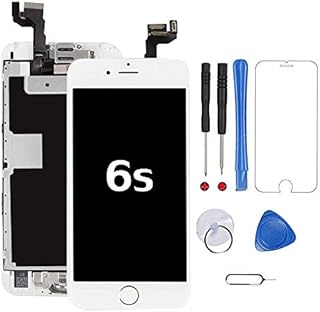 Screen Replacement For iphone 6s White LCD Touch Display Screen Digitizer With Full Assembly Include Home Button + Front Facing Camera + Earpiece Speaker + Tools (iphone 6s,white)