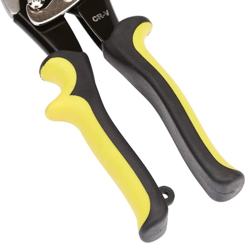 Image of Amazon Basics Straight Cut Aviation Tin Snips, Metal Cutters with Safety Latch
