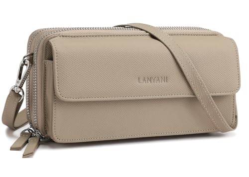Image of Lanyani RFID Crossbody Wallet Wristlet Purse with Phone Pocket For Women Vegan Leather
