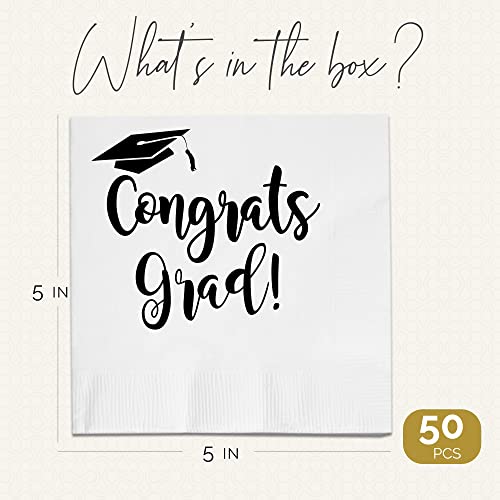 Congrats Grad 2023 Graduation, Set Of 50 Thick 3 Ply Graduation Napkins, Perfect Graduation Party Favors, Graduation Decor, Grad Party, Graduation Props, Or Graduation Party Favors For Guests #TOP1