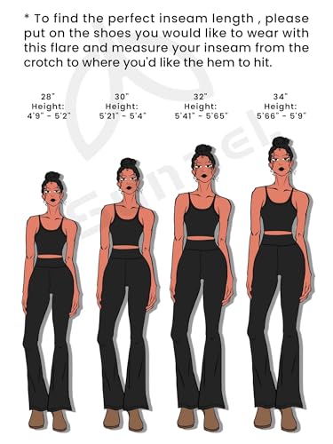 Sunzel Sunzfly No Front Seam Mini Flare Leggings for Women, Invisible Butt Scrunch Flared Yoga Pants with Tummy Control4