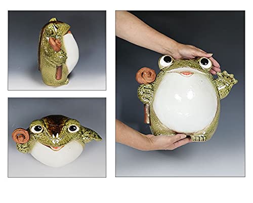 Amazon.co.jp: 信楽焼 福招き蛙【ka-0057】 カエル 陶器蛙 やきもの