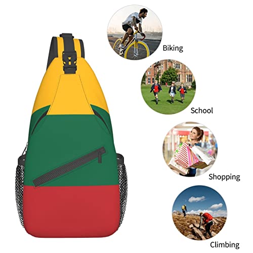 Mochila bandolera unisex negra estilo lituano miniatura 7