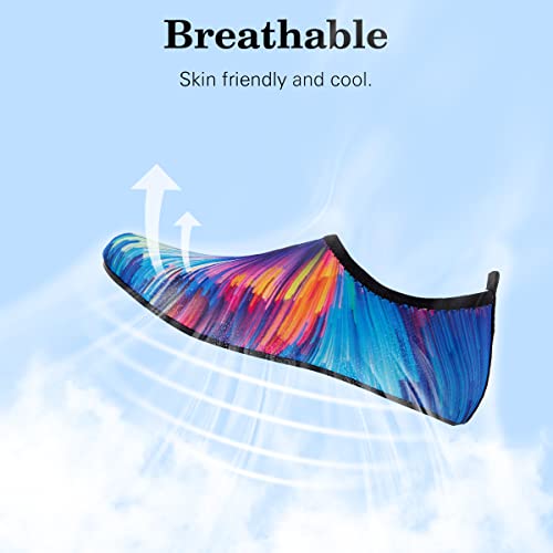Aqua Socks Beach Water Shoes Barefoot Yoga Socks Quick-Dry Surf Pool Swim Shoes For Women Men(Colorful/Blue,9.5/10.5 Women,8.5/9 Men,40/41 Eu) #TOP1