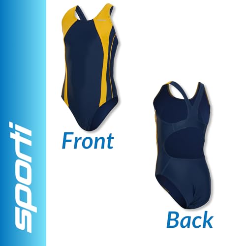 Image of Sporti Wide Strap Athletic One Piece Swimsuit for Women - Graphic Design Pattern - Swim Team Bathing Swimsuit for Competiton