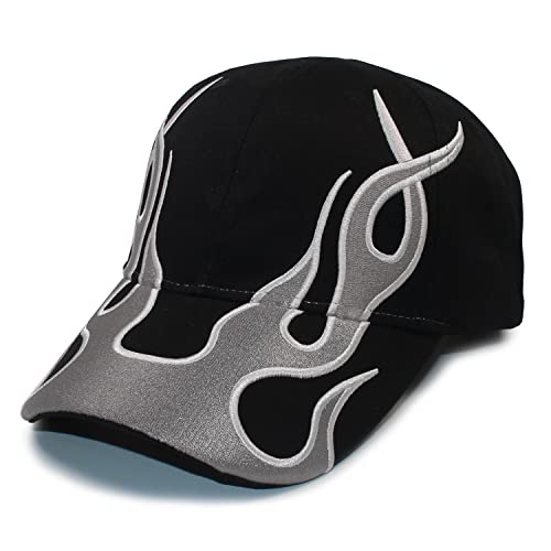 Image of Flame Baseball Cap Fashion Accessories Hip Hop Outdoor Sports Cap Dad Hat Trucker Caps for Adult Men