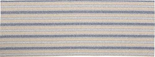 Piper Classics Doylestown Blue Table Runner With Appliqued Grain Sack Stripe, 13" X 36" Long, Blue & Cream, Rustic Farmhouse Table Runner, Vintage, Cottage, Country Kitchen Décor #TOP2