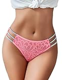Avidlove Sexy Panties for Women Lace Glitter Panty Cheeky Bikini Underwear Pink L