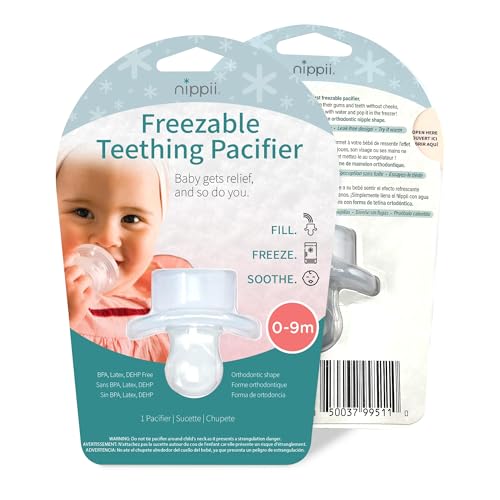 Image of Nippii Freezable Orthodontic Pacifier for Teething - Orthodontic Design Teething Pacifier for Baby Teething Relief - Medical Grade Silicone Pacifier