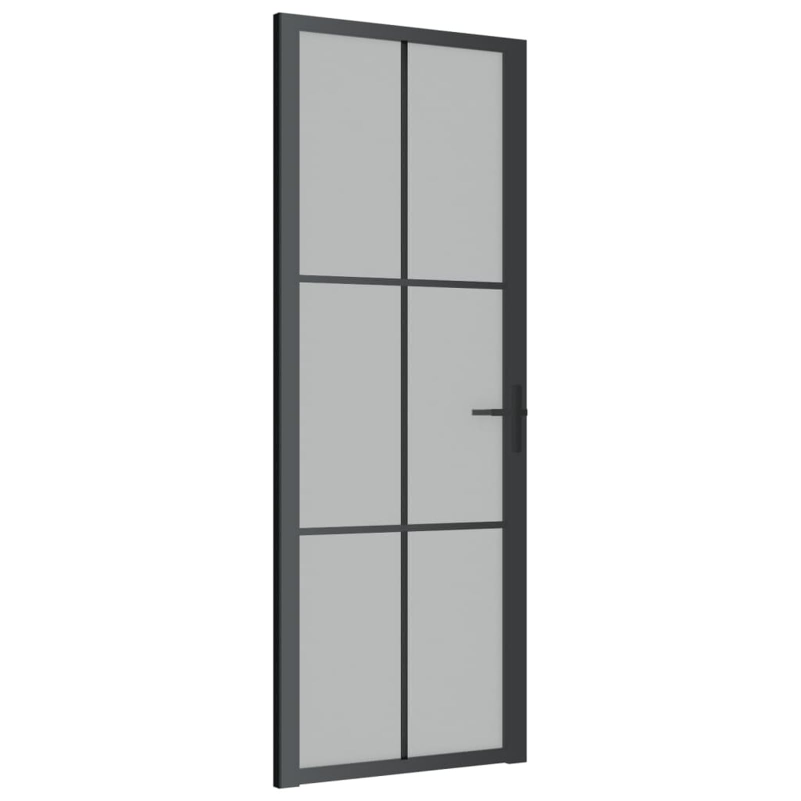 Porta Interna in Vetro Temperato Moderno, Sicuro, Durevole e Facile da Installare, Nero e Ghiaccio 76x201.5 cm