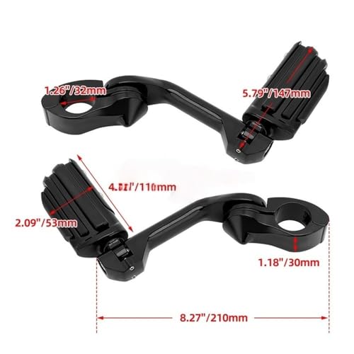 Cale-pieds de 32 mm pour moto Touring protection moteur noire chrome accessoires