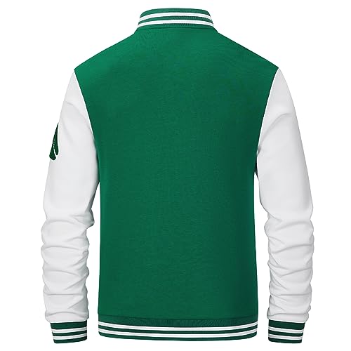 Image of ANOTWENER Men's Varsity Jacket Vintage Baseball Button Jackets Long Sleeve with Letters Casual Coats for Men