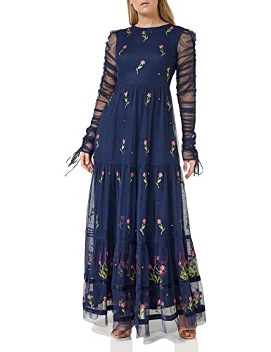 Robe brodée florale de cérémonie haut de gamme vêtement d'exception femme