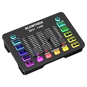 Audio Mixer Sound Board Equalizer for Gaming Podcast Streaming Karaoke, 4 Channel Soundboard for PC PS4 PS5 with XLR Condenser/Dynamic Microphone Interface, Voice Changer
