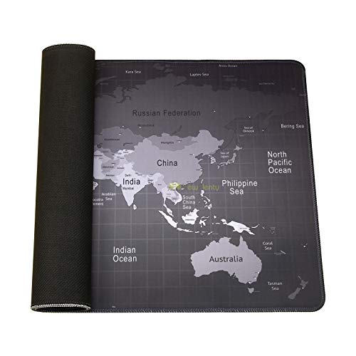 Smaige Gaming Extended Mammoth Soft Gaming Mouse Pad / Mat, Long Xxl Mousepad, Stitched Edges, 15.7" X35.4X0.12 (Worldmap, 40X90Cm) #TOP2