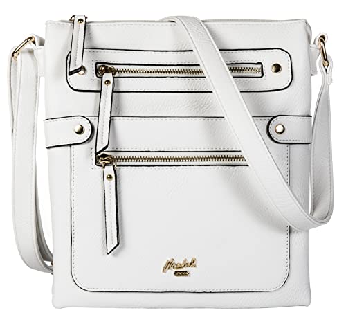 Mabel Women’s Cross Body Handbags – Trendy Messenger Long Shoulder Strap Bags – With a Protective Storage Bag (Design 1 - White)