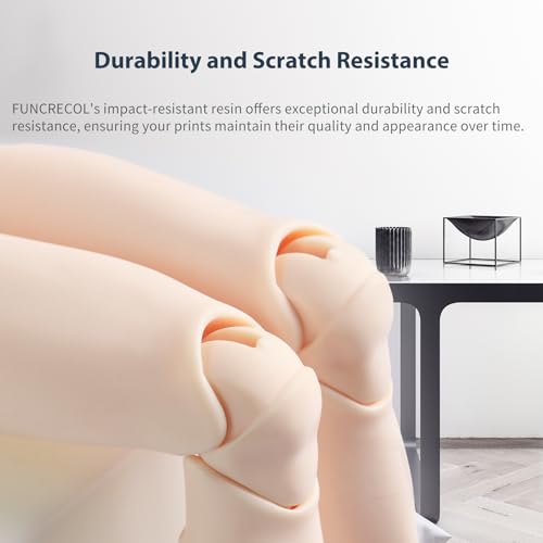 Image of Tough 3D Printer Resin, Wear Resistant & Impact-Tough Resin for BJD Models & Articulated Figures, High Precision Soomth Matte Finish 3D Printing Liquid for LCD DLP MSLA Printers (Skin, 1KG)