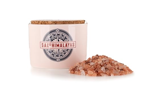 Sal Rosa Del Himalaya - Sal de Portugal - Frasco de Cerámica de 150 g - Sal 100% - Producto Gourmet - 100% Natural, Sin Aditivos