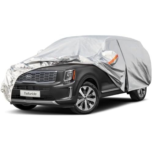 Kayme 6 Layers SUV Car Cover Custom Fit for Kia Telluride (2016-2025) Waterproof All Weather for Automobiles, Outdoor Full Cover Rain Sun UV Protectio