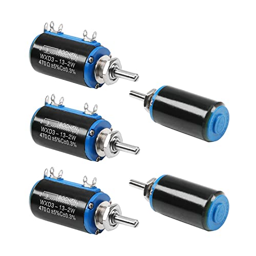Fielect 5pcs 100? Rotary Wire Wound Potentiometer 2W 160V Multi Turn Wirewound Potentiometer, Adjustable Resistor