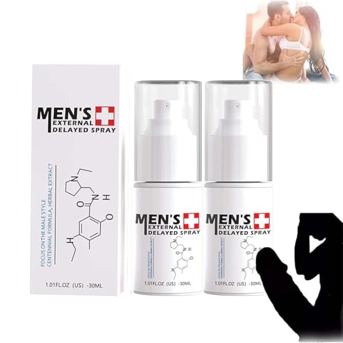 Langanhaltendes Spray für Herren, externes verzögertes Spray, Herren-Energie-Stärke-Massagespray, verzögertes Spray, verbessert die Qualität der Liebe und lässt sie Sie mehr lieben (2 Stück)