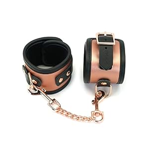 Hardrrr Rose goud lederen handboeien