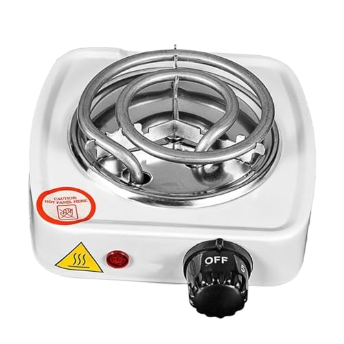 Image of Portable Electric Coil Burner with Indicator Lights Practical Burner Cooktop Single 500W White