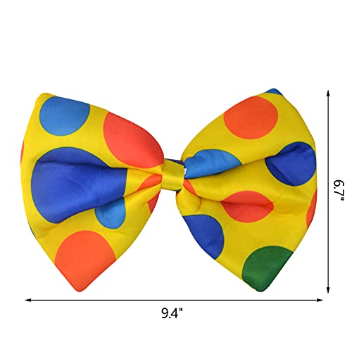 Jiebor Clown Costume Red Clown Wig Accessories Nose Bow Tie White Gloves For Men Women Adults Kids Halloween Carnivals Mardi Gras #TOP5