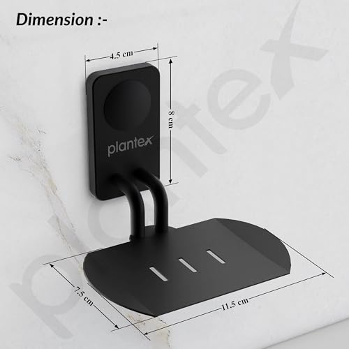 Image of Plantex Metro Platinum Stainless Steel Bathroom Soap Holder /Wall Mounted Soap Holder /Soap Dish Stand /Bathroom Accessories - (Black)