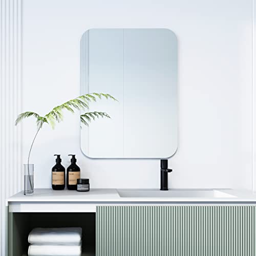 Frameless Mirror, Wall Mounted Bathroom Mirror, 28" X 35" Round Rectangle Mirror Ultra Sturdy Heavy Duty Miror For Bathroom, Entryways, Gym (Horizontally And Vertically Hanging) #TOP6