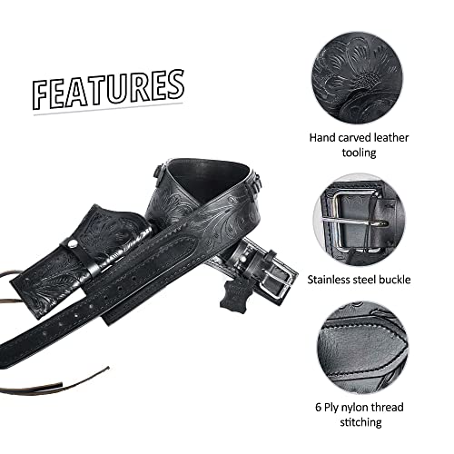 Hulara Western Gun Holster .45 Auto .45 Acp 44/45 Caliber Cowboy Holster For Revolver Full Grain Buff Leather Gun Holster With Belt For Men #TOP4