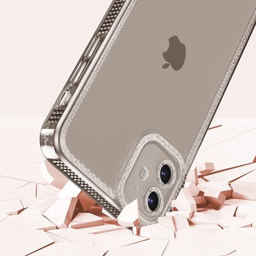 Coque silicone paillettes iPhone 12 transparente grise protection TPU - 3