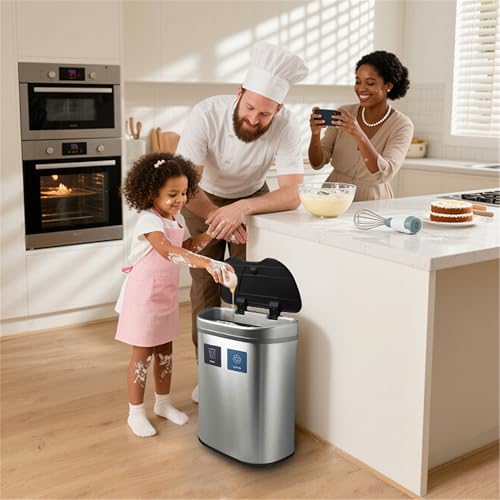 Caneca de basura con sensor y doble compartimento 18.5 gal miniatura 6