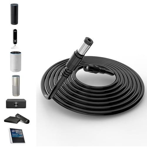 Tonton 5M DC Verlängerungskabel für Amazon Echo 1st Gen, Echo 2nd Gen, Echo Show (1st Gen), Echo Plus (1st Gen), Echo Look, Fire TV 2nd Gen, Echo Link, Ring Solar Panel, Google Nest Kamera/Home Hub