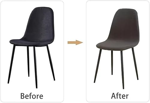 Miniatura 8 de Paquete de 4 fundas de elastano modernas de mediados de siglo, reutilizables, sin brazos, para sillas de comedor, para cocina, hogar, bar, hotel,