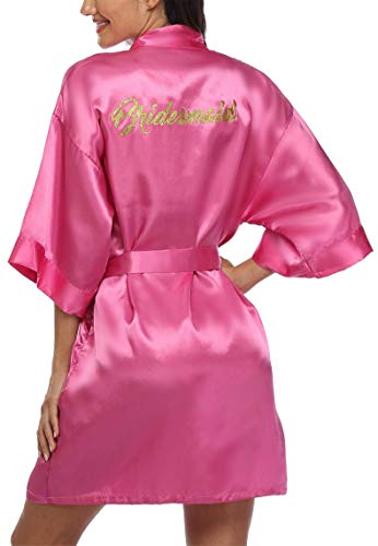 Image of Giova Women Bridal Robe for Bride and Bridesmaid Getting Ready Wedding Party Bathrobe