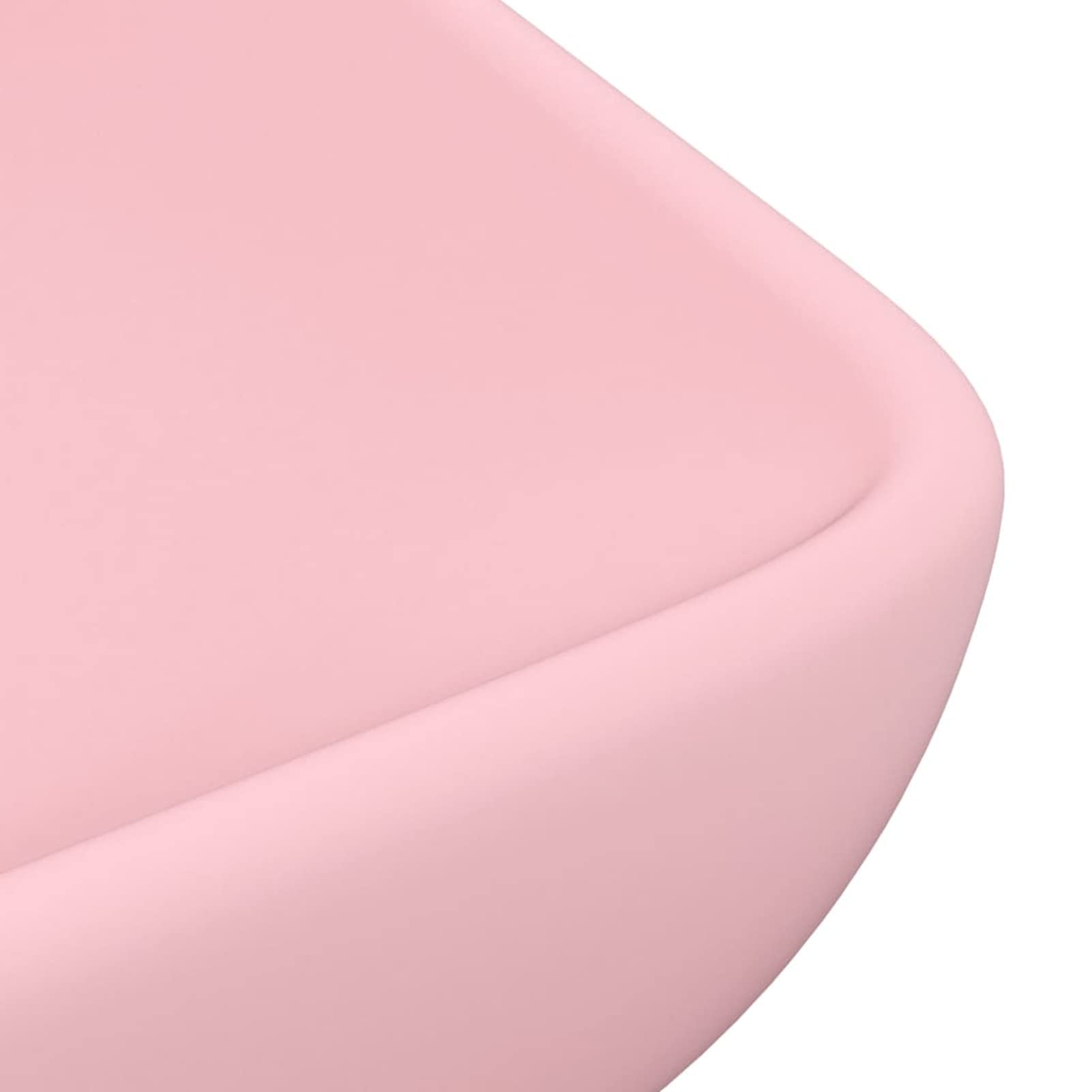 Homgoday Lavabo de lujo rectangular rosa mate 71 x 38 cm de cerámica, lavabo pequeño baño, tapón lavabo baño, lavabo, filtro lavabo baño, tapones de desagüe lavabo baño