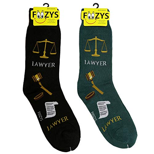 Foozys Men’s Lawyer Working Man Novelty Crew Socks | 2 Pair