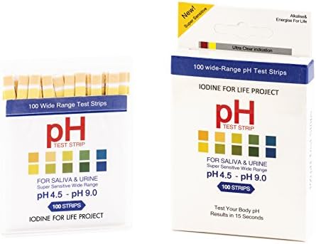 Iodine For Life Dual Pad PH Test Strip Kit (4.5-9.0) PH Testing for Thyroid, Breast and Immune System Support