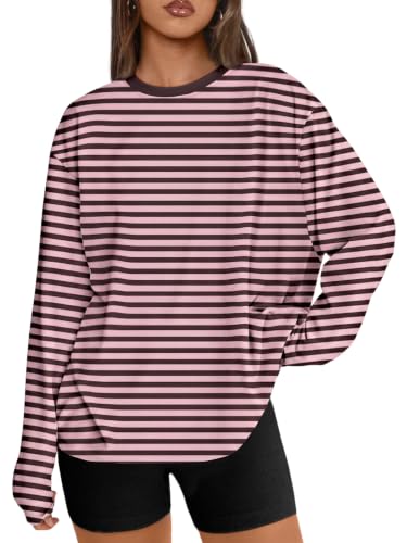 Image of Trendy Queen Womens Oversized Long Sleeve Shirts Fall Tops 2026 Basic Tees