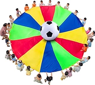 Parachutes,Play Parachute Kids Rainbow Parachute Toy Play Parachute, Rainbow Umbrella Children's Parachute Game Toy, Cooperative Team Game for Kids, Diameter 2-12m/6.5-40ft (Size : 12m/39.37ft)