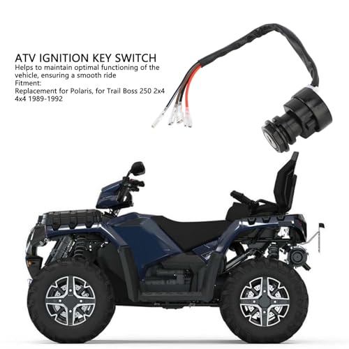 Interruptor de Ignição Com Fio de 4 Pinos, Interruptor de Chave de Ignição Atv, Condução Suave Com 2