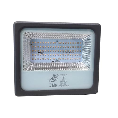 Image of D'Mak 100 Watt LED Flood Light Grey Body Down Chock Waterproof IP65 for Outdoor Purposes (1, Warm White)