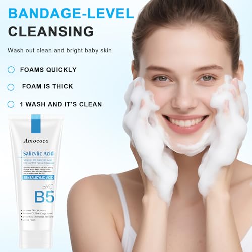 Image of 2Packs Vitamin B5 Face Wash&Smoothing Face Moisturizer Cream with Niacinamide, Hyaluronic Acid & Shea Butter, Daily Hydrating Cream for Dry & Sensitive Skin