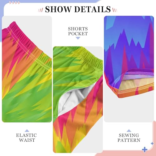 Colorful Tie Dye Rainbow Boys Long Pants Soft Trousers Elastic Waist Kids Lounge Bottoms with Pockets S-XL4