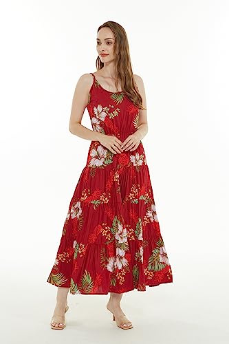 Image of Matchable Family Hawaiian Luau Men Women Girl Boy Clothes in Pineapple Garden Burgundy